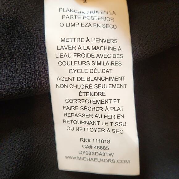 MICHAEL KORS Gorgeous Black Pleated Hem Long Sleeve Dress Large - Picture 13 of 13